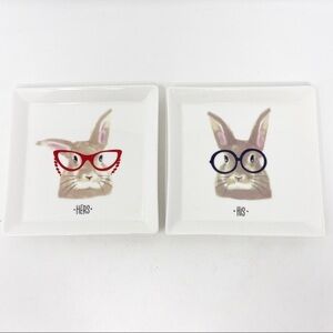 GRACE’S PANTRY Whimsical Bunny His & Hers Plates